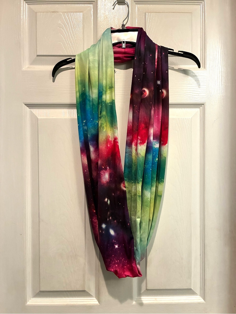 Galaxy Print Infinity Scarf - Multicolor
